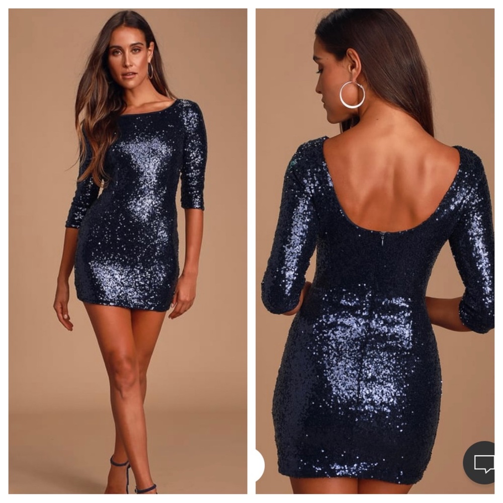 🆕 Lulu’s “Delightful Ways” Navy Blue Sequin Dress